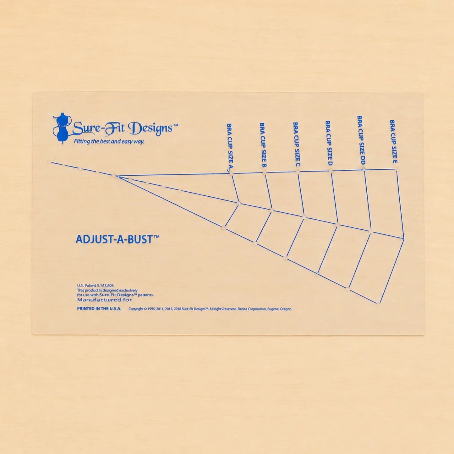 Adjust A Bust Template - Clear Plastic Dart Drafting Tool