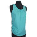 Turquoise tank top on a mannequin against a transparent background